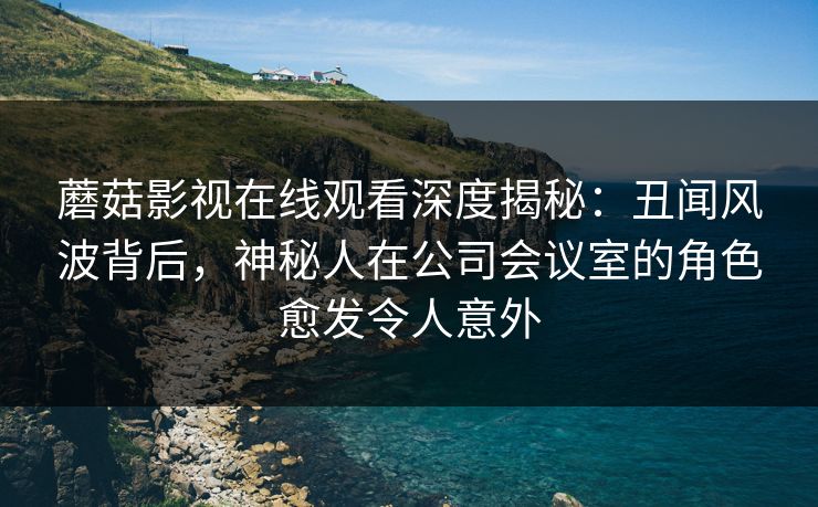 蘑菇影视在线观看深度揭秘：丑闻风波背后，神秘人在公司会议室的角色愈发令人意外