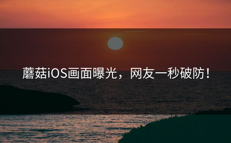 蘑菇iOS画面曝光，网友一秒破防！