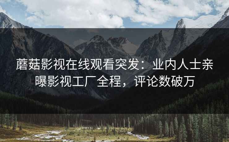 蘑菇影视在线观看突发：业内人士亲曝影视工厂全程，评论数破万